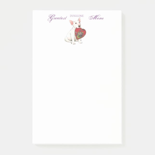 Bull Terrier Heart Mum Post-it Notes (Front)