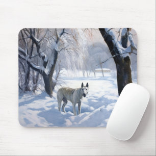 Bull Terrier Let It Snow Christmas Mouse Pad