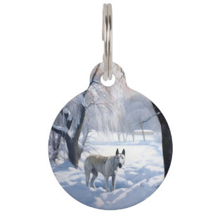 Bull Terrier Let It Snow Christmas Pet Tag