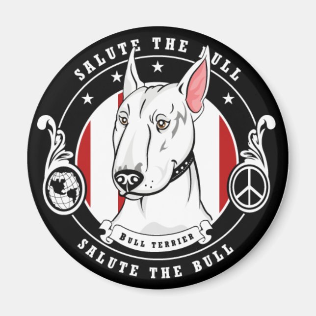 Bull Terrier Magnet Round (Front)