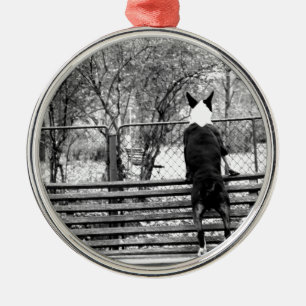 Bull terrier metal tree decoration
