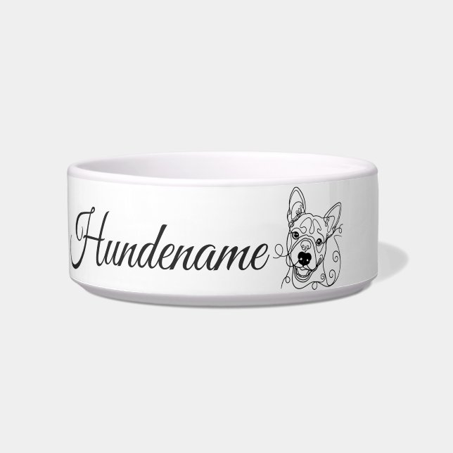 Bull Terrier Minimalist Line Art personalized bowl (Front)