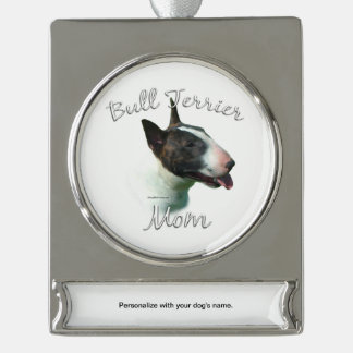 Bull Terrier Mum 2 Silver Plated Banner Ornament