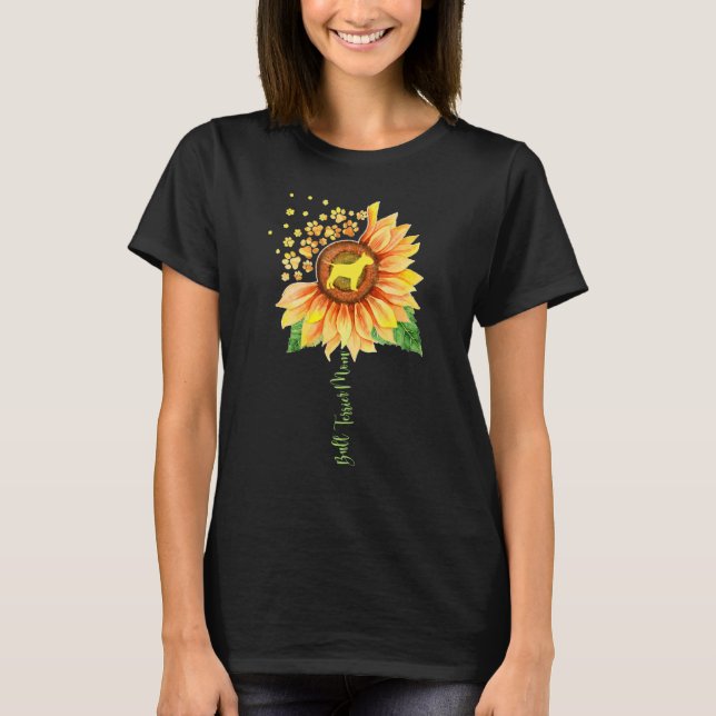 Bull Terrier Mum Sunflower for Bull Terrier T-Shirt (Front)