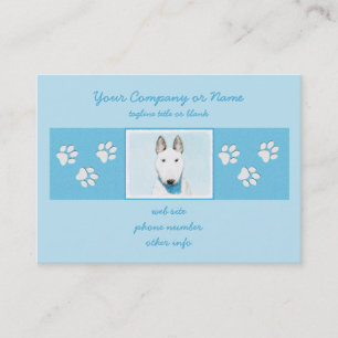 Bull Terrier Painting - Cute Original Dog Art Business Card