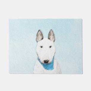 Bull Terrier Painting - Cute Original Dog Art Doormat