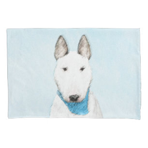 Bull Terrier Painting - Cute Original Dog Art Pillowcase
