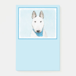 Bull Terrier Painting - Cute Original Dog Art Post-it Notes
