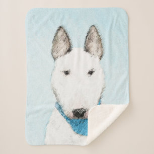 Bull Terrier Painting - Cute Original Dog Art Sherpa Blanket