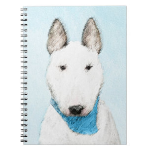 Bull Terrier Painting - Cute Original Dog Art Spiral Notebook
