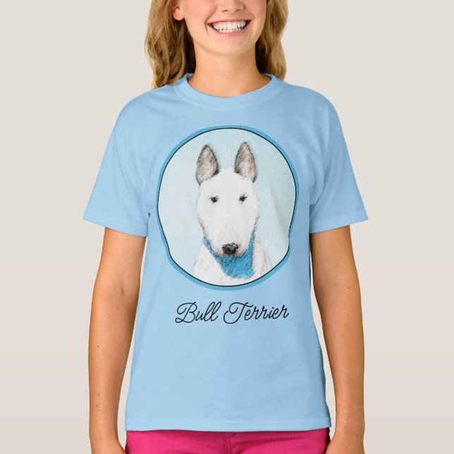 Bull Terrier Painting - Cute Original Dog Art T-Sh T-Shirt (Front)