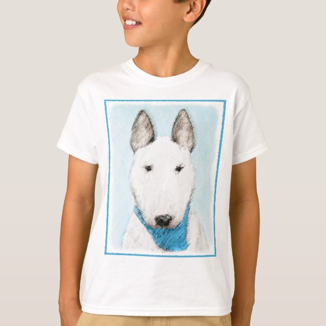 Bull Terrier Painting - Cute Original Dog Art T-Shirt (Front)