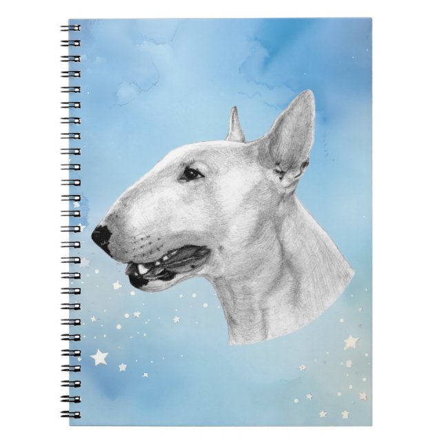 Bull Terrier pencil drawing Notebook (Front)