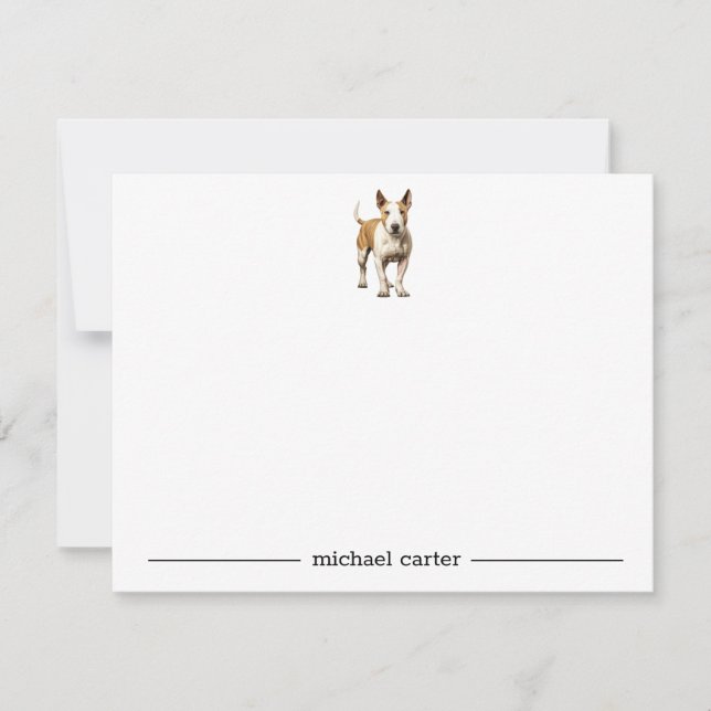 Bull Terrier Personalised Note Cards (Front)