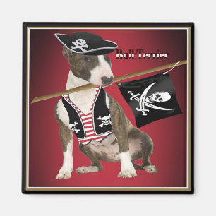 Bull Terrier Pirate Gifts Magnet