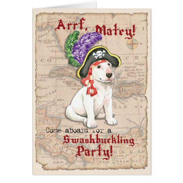 Bull Terrier Pirate Invitation (Front)