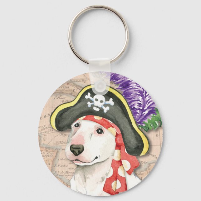 Bull Terrier Pirate Key Ring (Front)