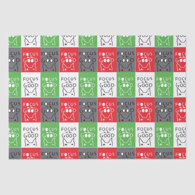 Bull Terrier Pop Art Focus on the GOOD inspiration Tissue Paper (Front)