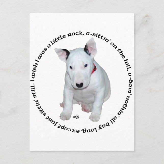 Bull Terrier Puppy Ditties Postcard (Front)