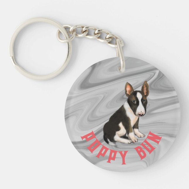 Bull terrier puppy Keychain (Front)