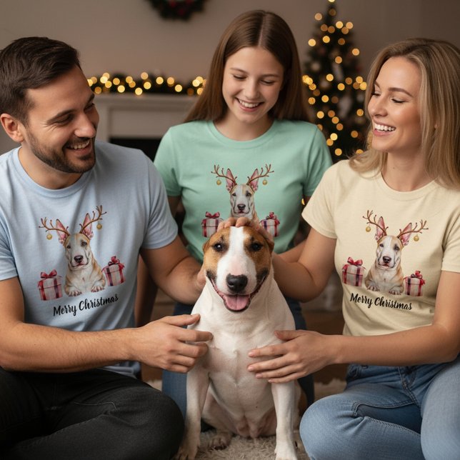Bull Terrier Reindeer T-Shirt (Creator Uploaded)