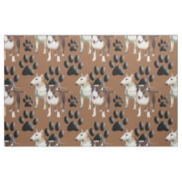 Bull Terrier seamless repeating pattern fabric