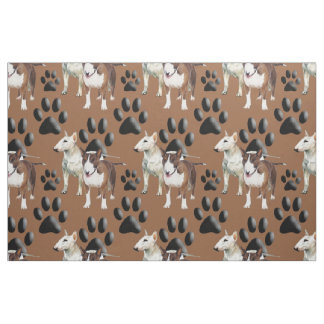 Bull Terrier seamless repeating pattern fabric