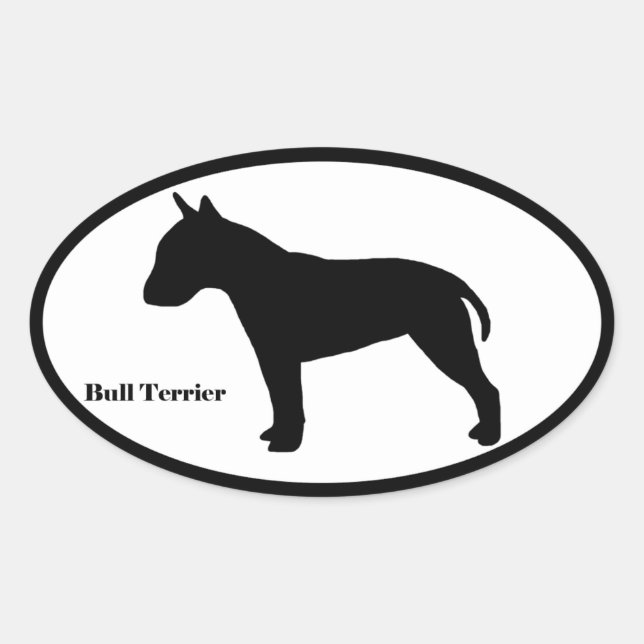 Bull Terrier SIlhouette Oval Sticker (Front)