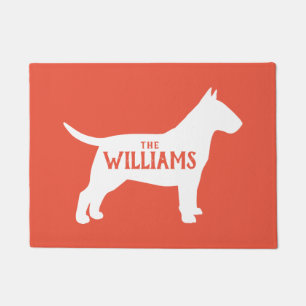 Bull Terrier Silhouette Welcome Mat Custom Doormat