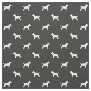 Bull Terrier Silhouettes Pattern Fabric