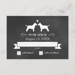 Bull Terrier Silhouettes Wedding Reply RSVP