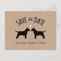 Bull Terrier Silhouettes Wedding Save the Date