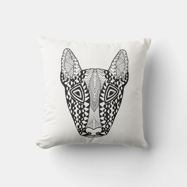 Bull Terrier Sketch Cushion (Front)