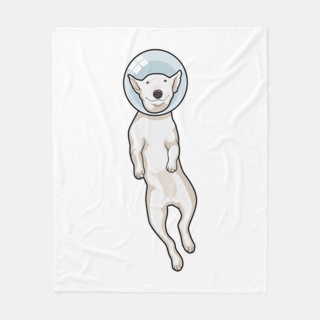 Bull Terrier Space Fleece Blanket (Front)