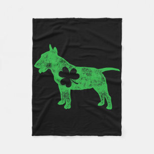 Bull Terrier St Patrick's Day Men Women Shamrock D Fleece Blanket