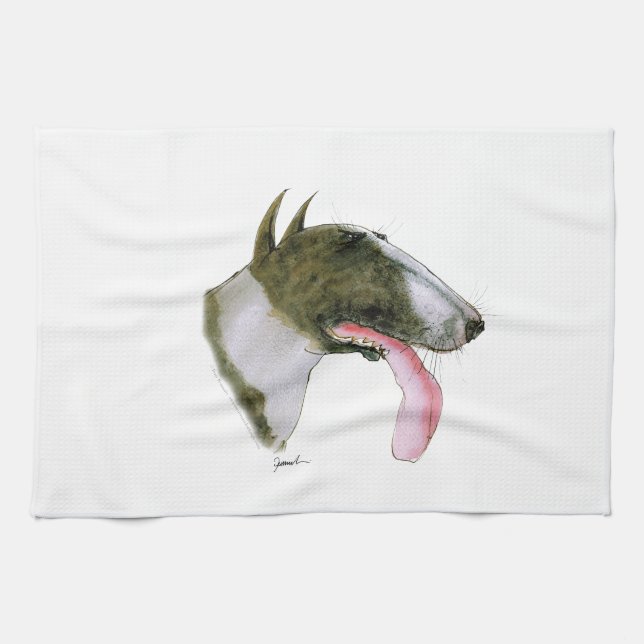 Bull Terrier, tony fernandes Tea Towel (Horizontal)