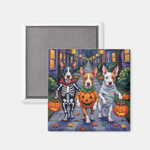 Bull Terrier Trick-or-Treating Halloween Costumes Magnet