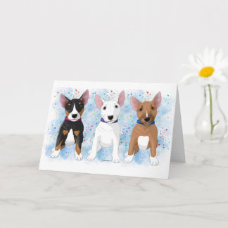 Bull Terrier Trio Card