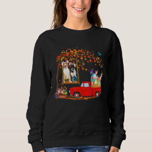 Bull Terrier Wearing Bunny Ear Red Truck With Eggs Sweatshirt