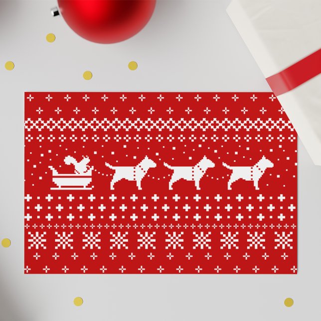 Bull Terriers Christmas Dogs Sleigh Ride Holiday Card (Creator Uploaded)