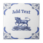 Bull  Tile, Dutch Look, Personalise Tile<br><div class="desc">Add Name,  date,  city on this Dutch Look ceramic tile,  personalised gift for family</div>