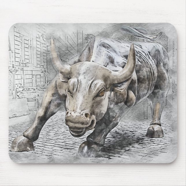 Bull Toro Market Mercado Stock Money Dinero Gold Mouse Pad (Front)