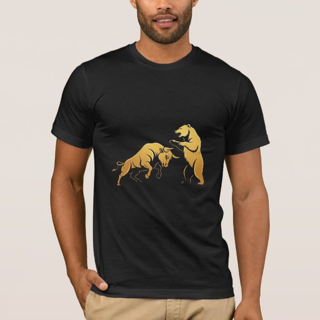 Bull vs Bear Battle – Stock Market & Forex Traders T-Shirt (Front)