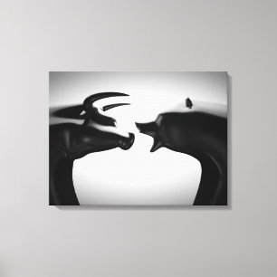 Bull vs Bear Black and White Canvas Print