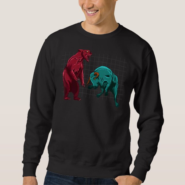 Bull Vs Bear Crypto Chart Analysis Cryptocurrency  Sweatshirt (Front)