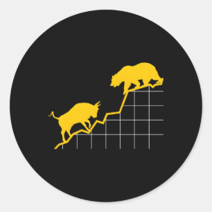 Bull Vs Bear I Shares Stock Market Etf Capital Classic Round Sticker