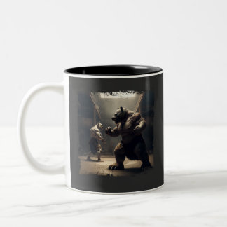 Bull Vs Bear Market in Dojo Two-Tone Coffee Mug