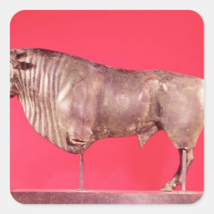 Bull with three horns, from Avrigney Square Sticker