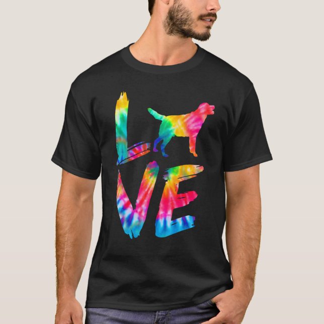 Bullador Tie Dye Love Dog Mum Dad T-Shirt (Front)