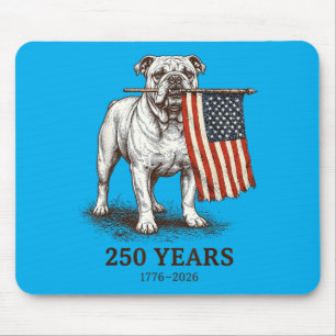 Bulldog 250 Years Aamerica Patriotic Usa Flag 1776 Mouse Pad